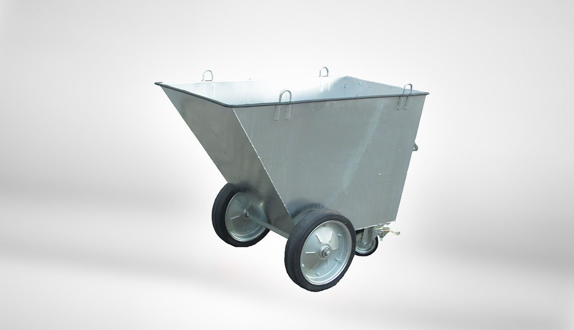 Universal wheel-equipped container