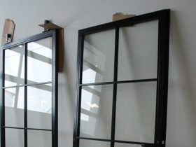 Metal, industrial door for in-house installation